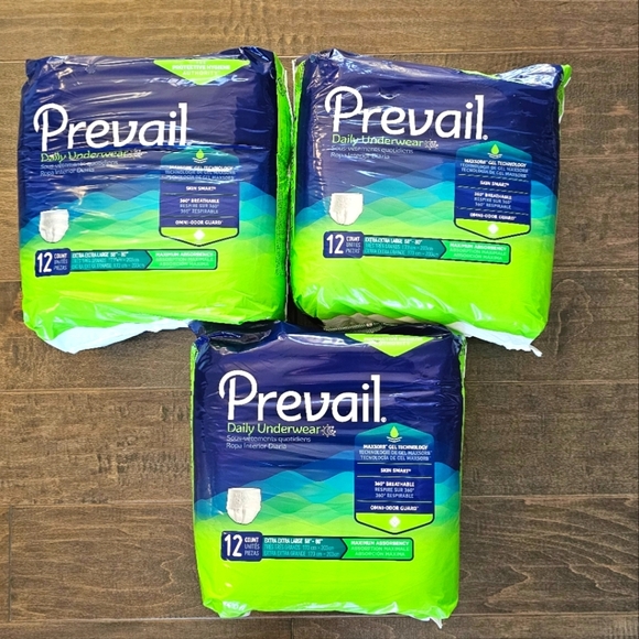 New Prevail Daily Underwear  Qty 3 Packages (12 Count Per Package) XXL 68" - 80" - Picture 2 of 7